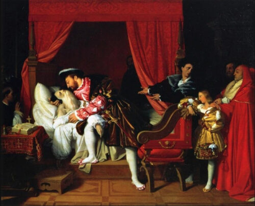 アングル《ダ・ヴィンチの死を悼むフランソワ1世》