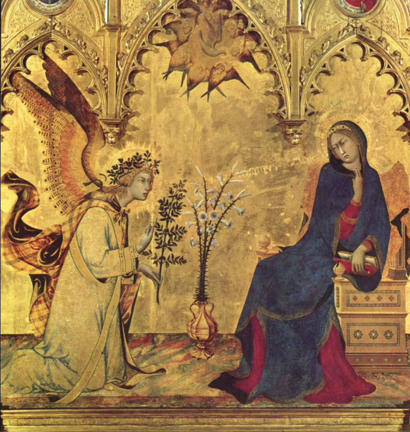 聖女マルガリータと聖アンサヌスのいる受胎告知