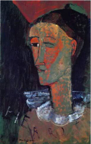 Modigliani-Self-portrait-dressed-as -a-clown